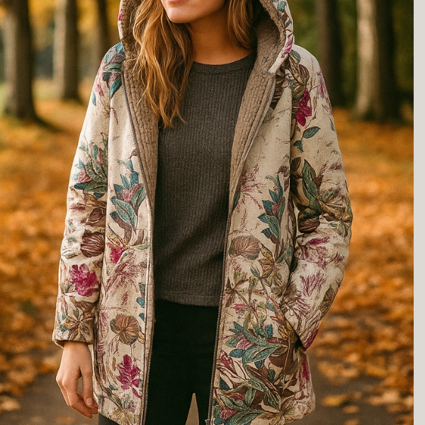 Vestra™  | Elsbeth stilfuld blomstret fleecejakke