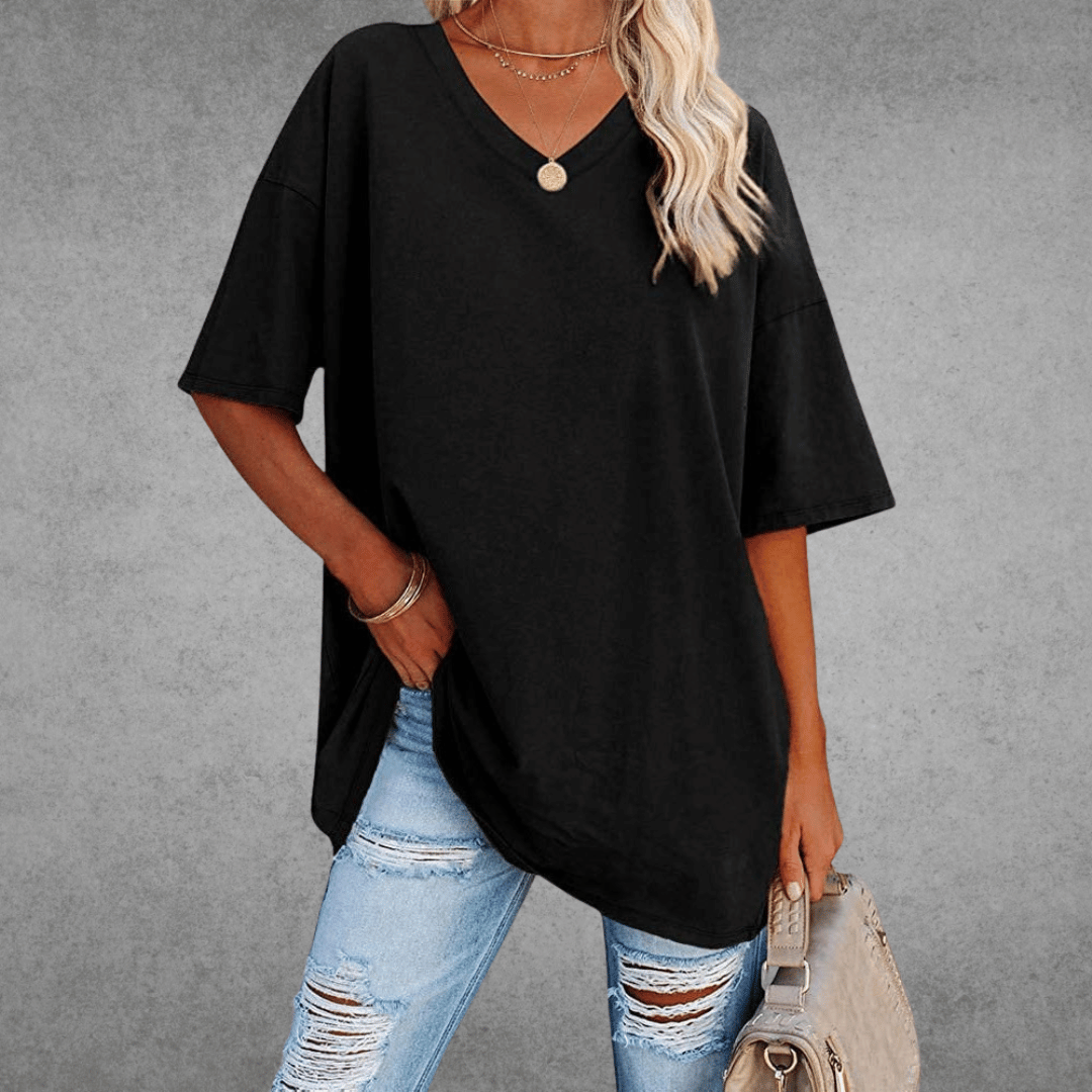 Vestra™  | Stilfuld Oversized V-Neck T-shirt