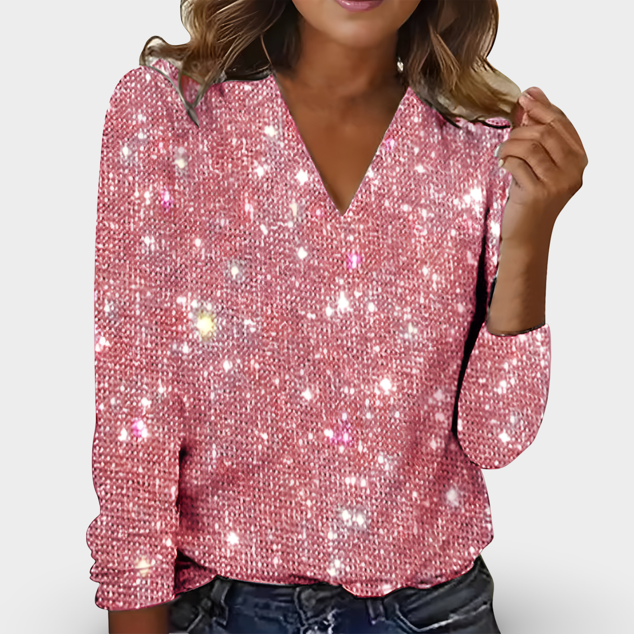 Vestra™  | V-hals Diamant Bluse