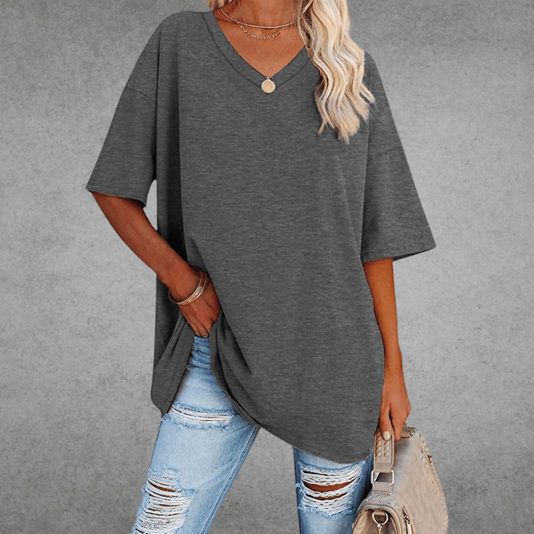 Vestra™  | Stilfuld Oversized V-Neck T-shirt