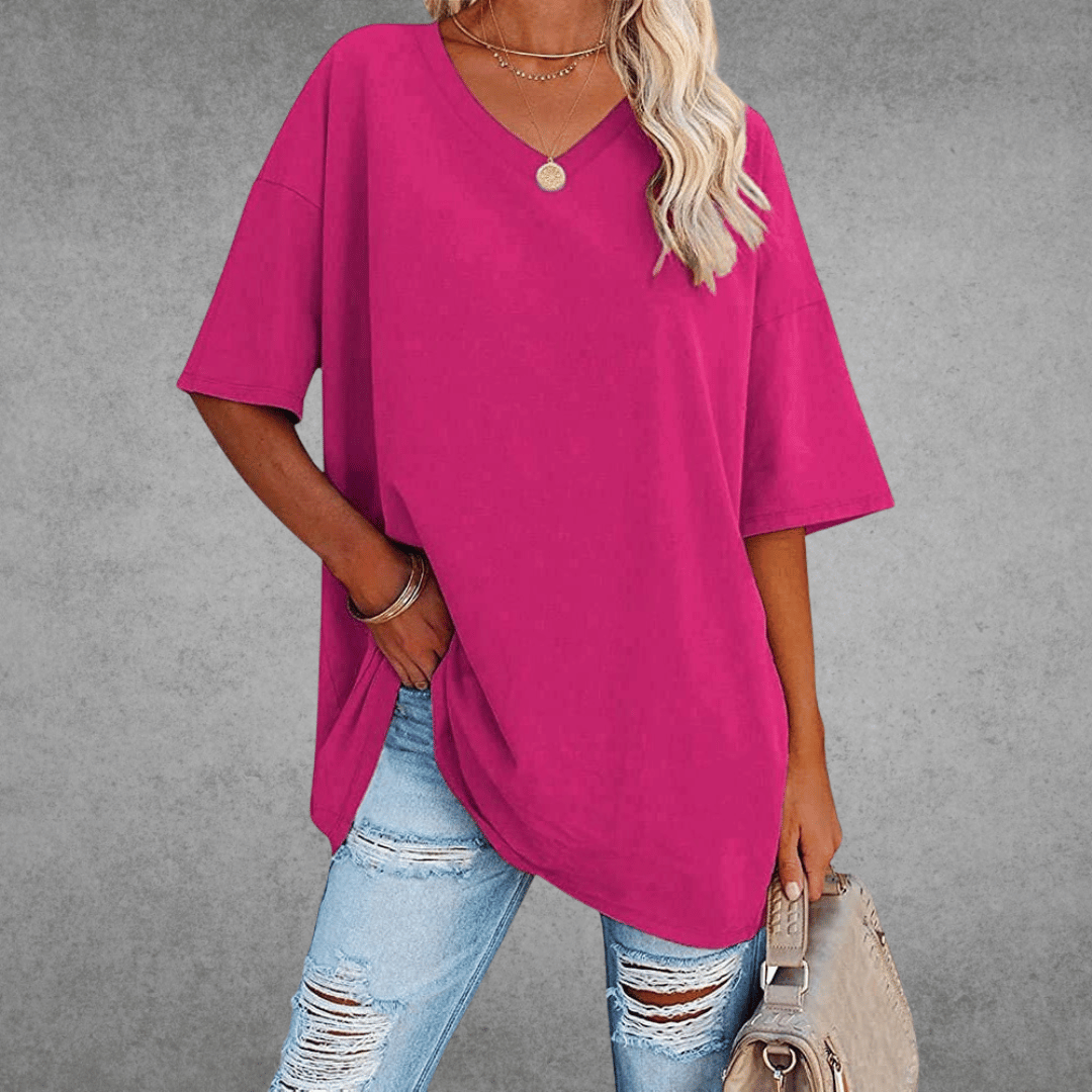 Vestra™  | Stilfuld Oversized V-Neck T-shirt