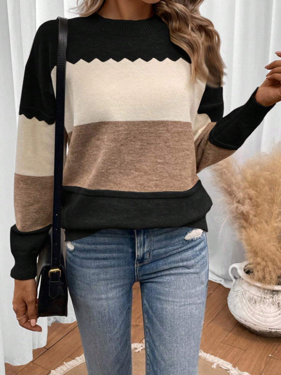 Vestra™  | Blød Striktrøje i Farveblok