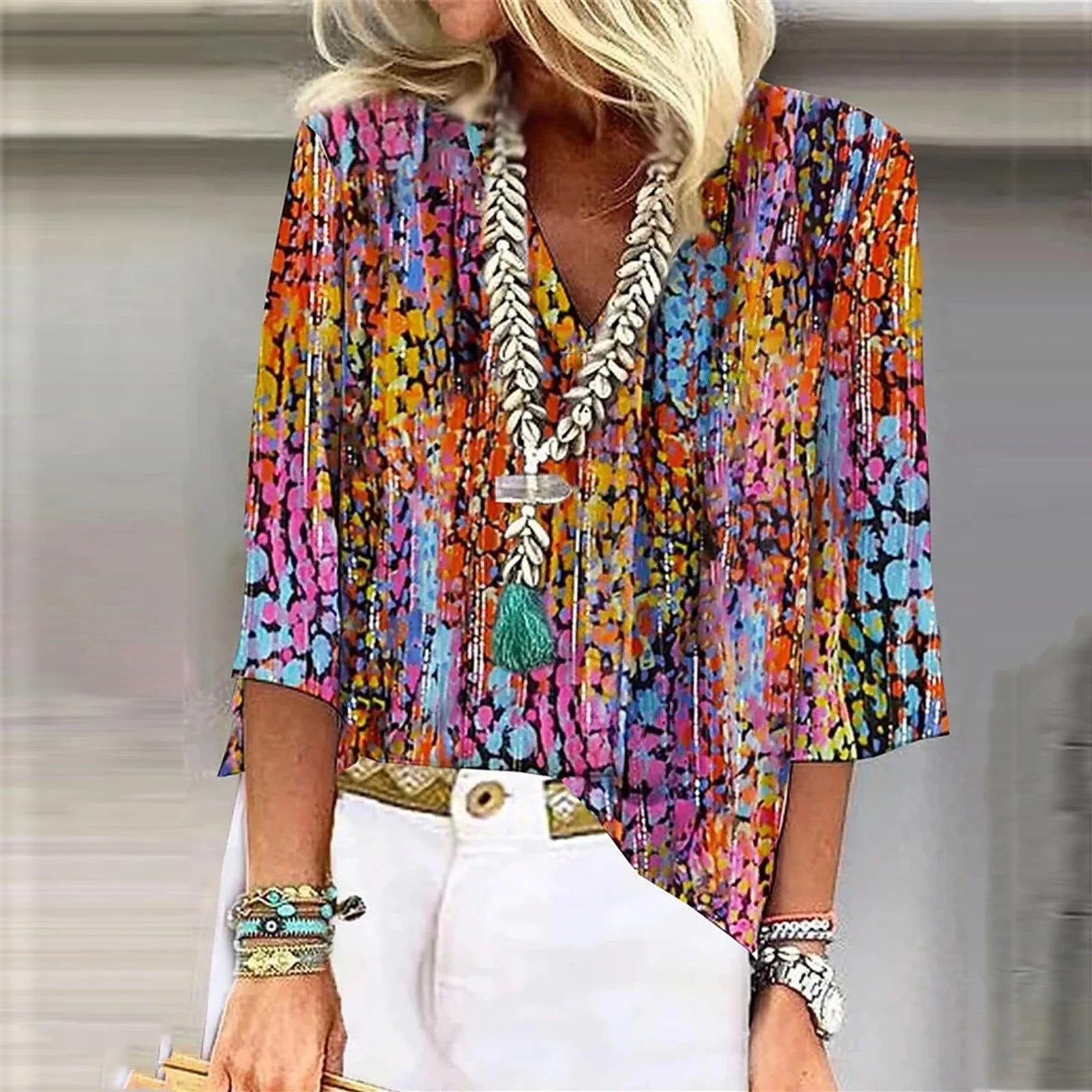 Vestra™  | Vibrant Print Boho Bluse