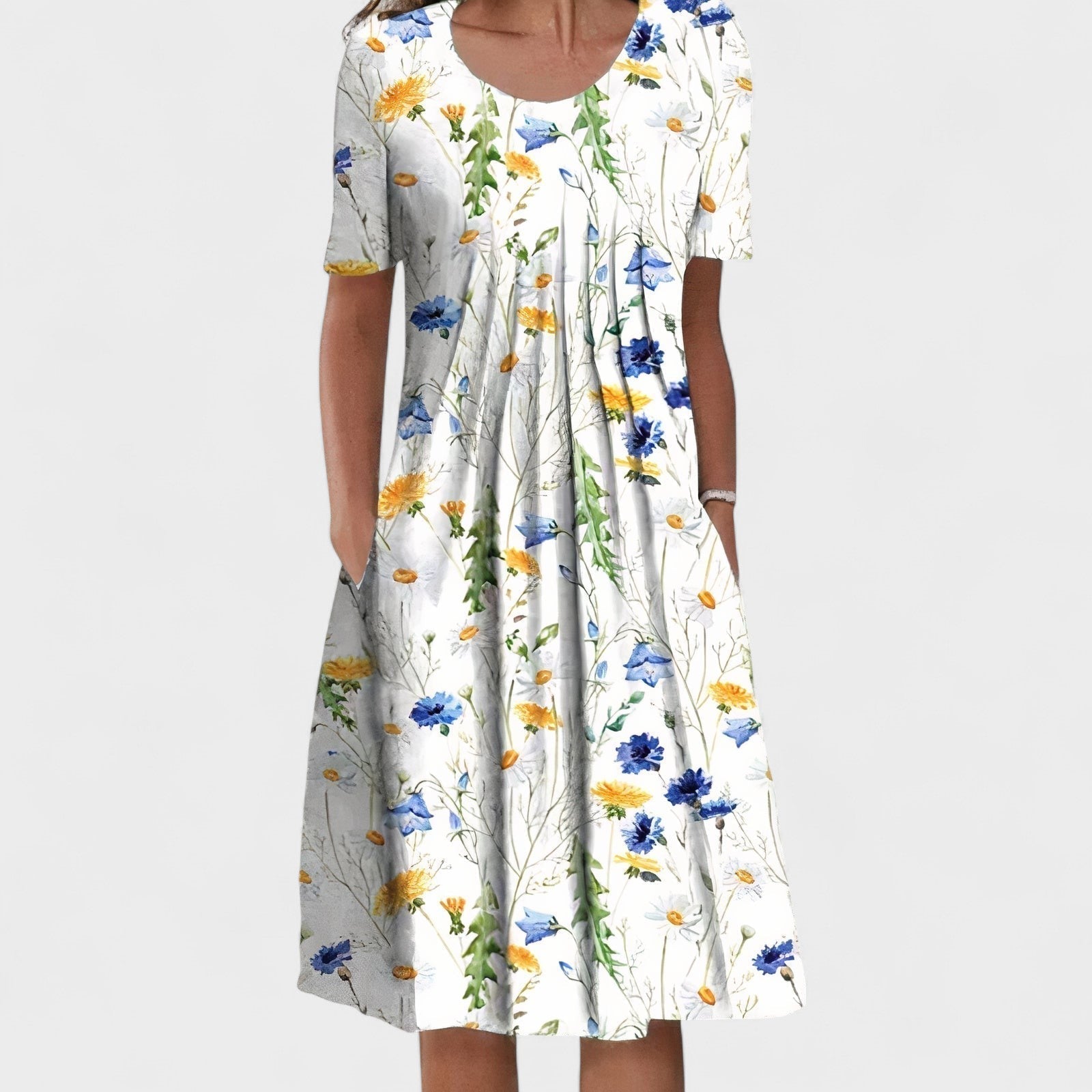 Vestra™ | Stilfuld og Casual Blomstret Kjole med Lommer