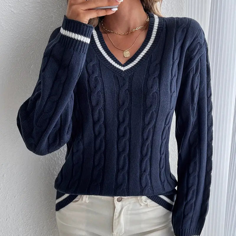 Vestra™  | Stilfuld Og Behagelig V-Hals Efterårstrøje