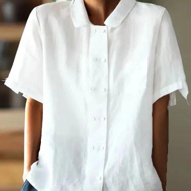 Vestra™  | Hvid Sommerbluse Med Løs Pasform
