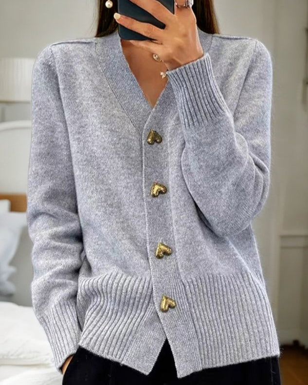 Vestra™  | Elegant Strikket Cardigan med Knapper