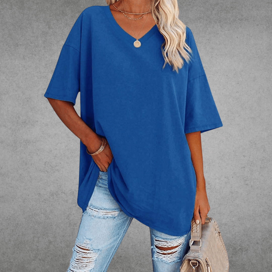 Vestra™  | Stilfuld Oversized V-Neck T-shirt