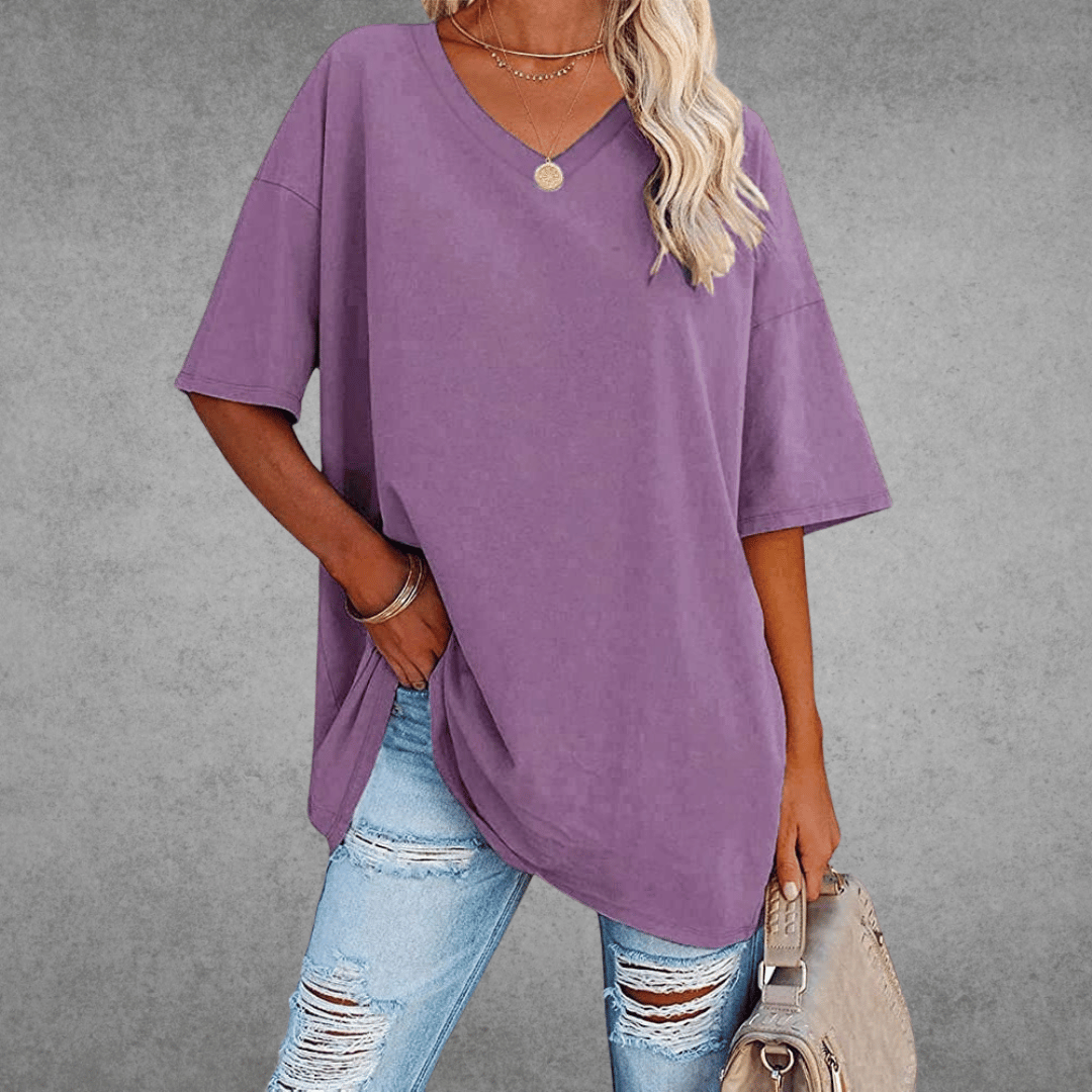 Vestra™  | Stilfuld Oversized V-Neck T-shirt