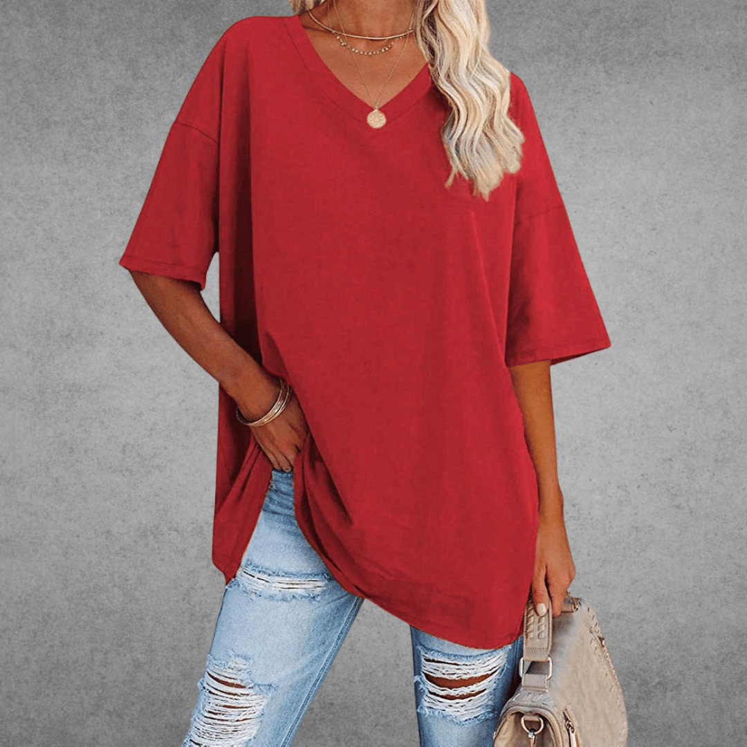Vestra™  | Stilfuld Oversized V-Neck T-shirt