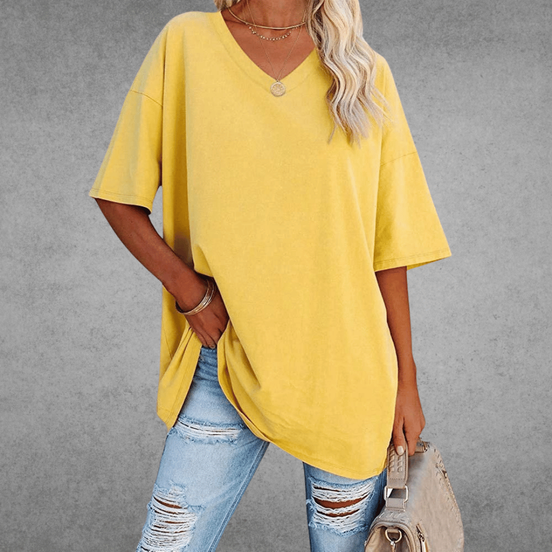 Vestra™  | Stilfuld Oversized V-Neck T-shirt