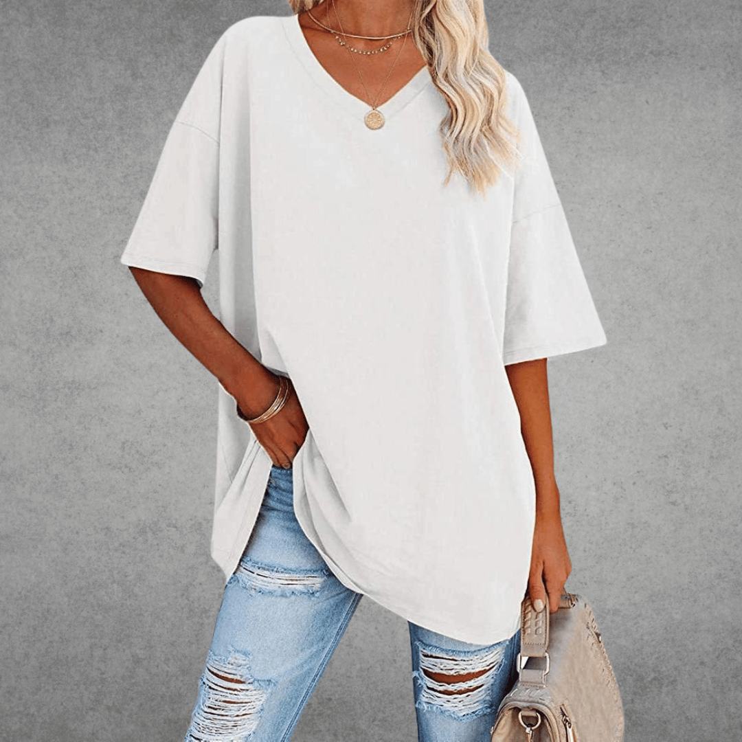 Vestra™  | Stilfuld Oversized V-Neck T-shirt