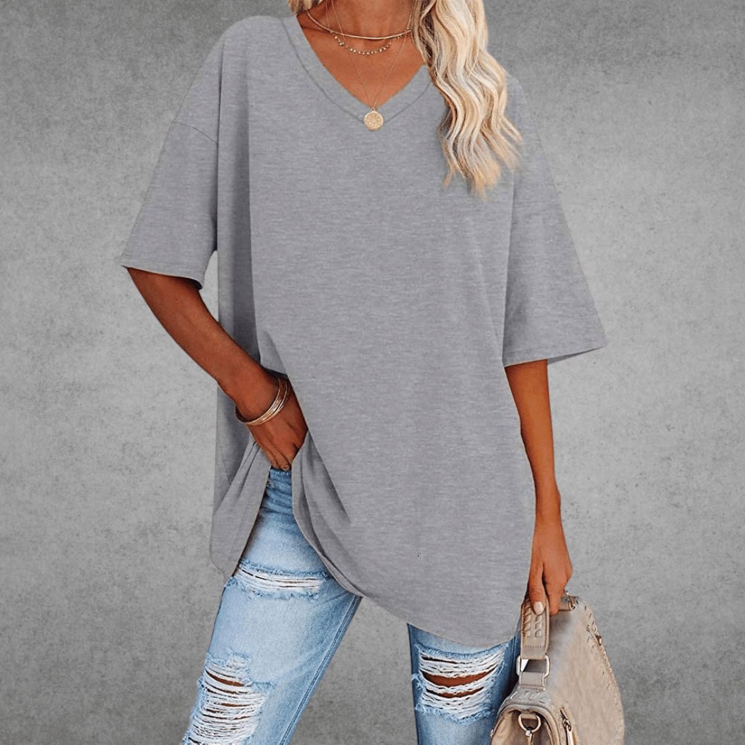 Vestra™  | Stilfuld Oversized V-Neck T-shirt