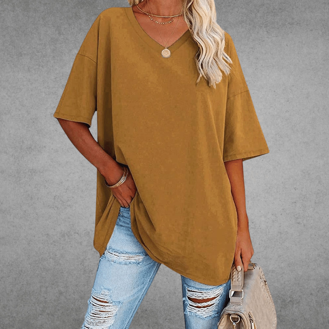 Vestra™  | Stilfuld Oversized V-Neck T-shirt