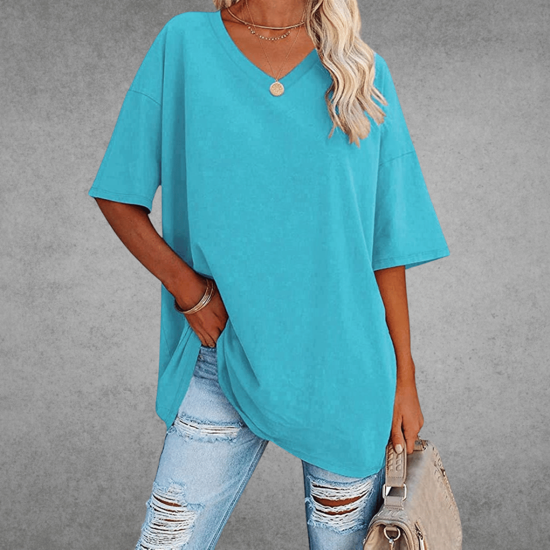 Vestra™  | Stilfuld Oversized V-Neck T-shirt
