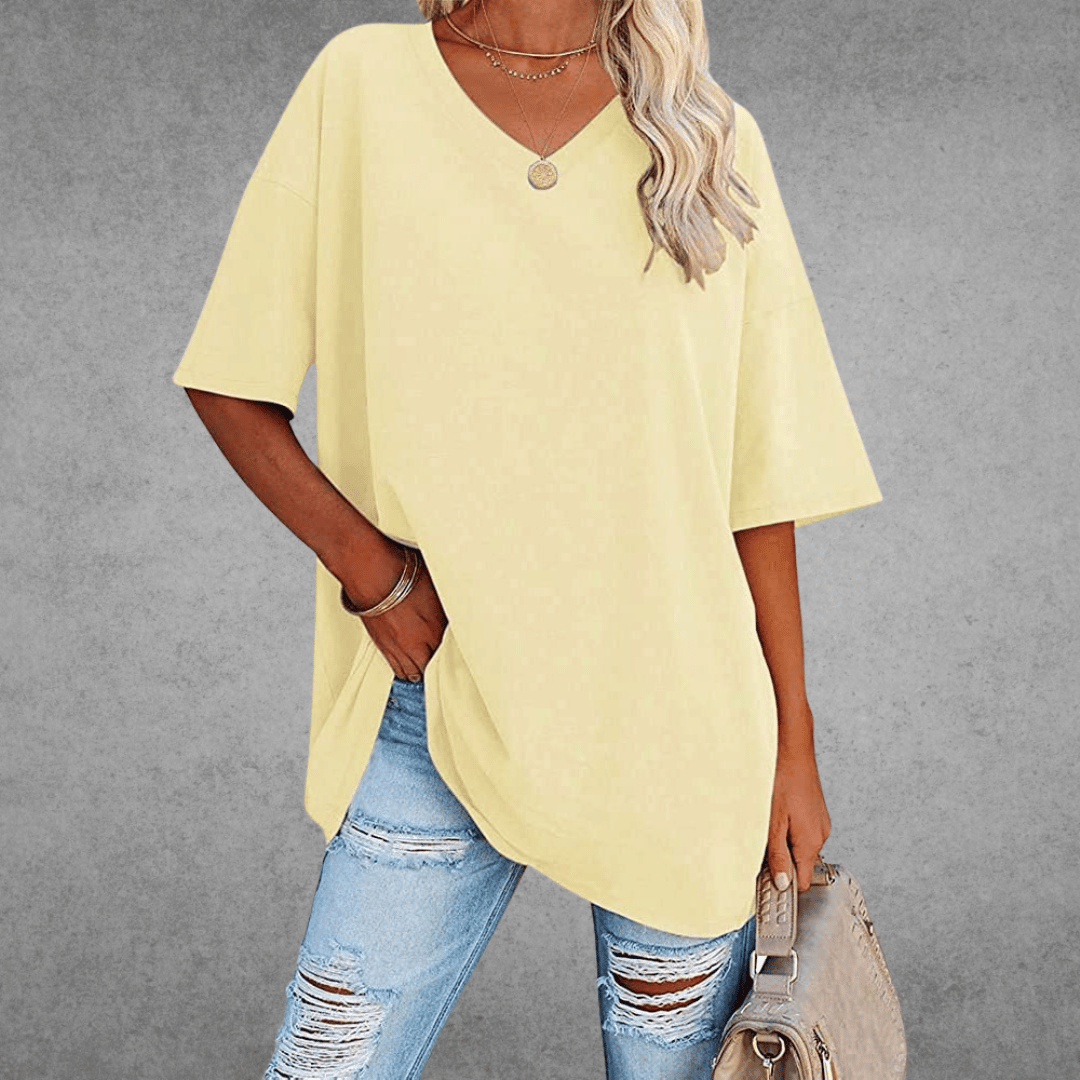 Vestra™  | Stilfuld Oversized V-Neck T-shirt