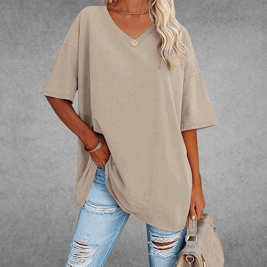 Vestra™  | Stilfuld Oversized V-Neck T-shirt