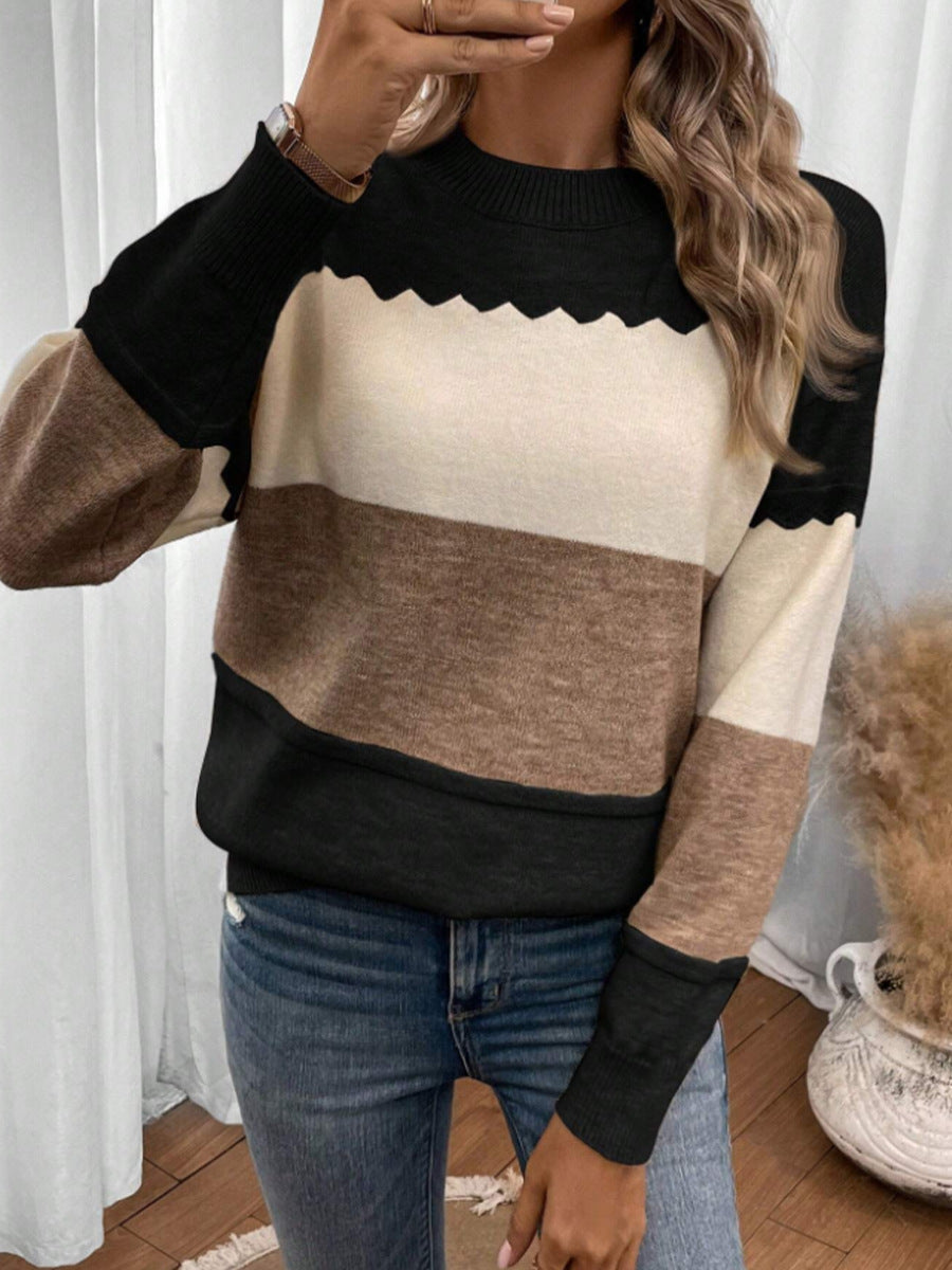 Vestra™  | Blød Striktrøje i Farveblok