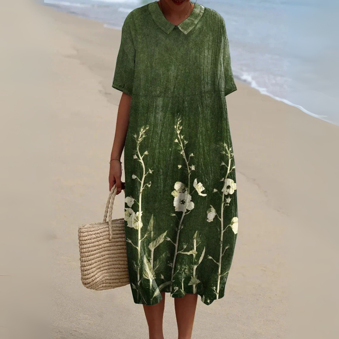 Vestra™ | Blød Kjole Med Blomsterprint