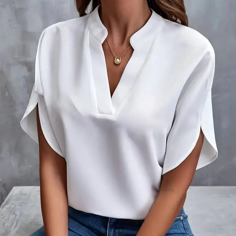 Vestra™  | Stilfuld V-Hals Flydende Bluse